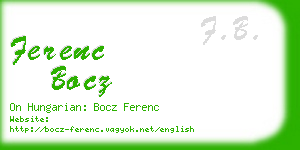 ferenc bocz business card